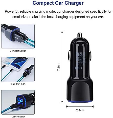 Rapid Charge Dual USB Car Charger with Fast Type C Cable – Universal Fit for Samsung Galaxy S20, Moto G Power & More – Compact, Safety-Enhanced Design for Efficient On-the-Go Charging, Perfect for Busy Lifestyles