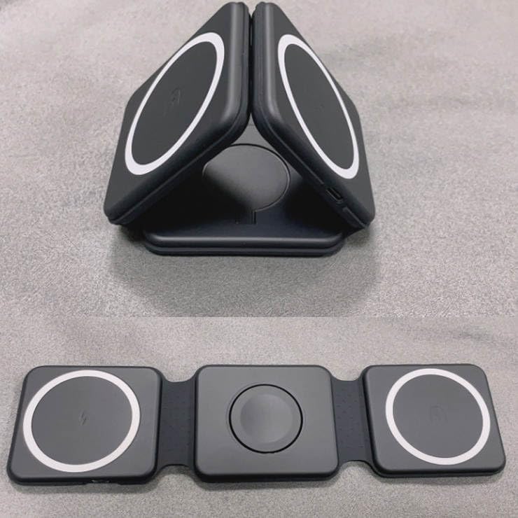 Portable 15 W Magnetic Wireless Charger with Foldable Design and Protective Carry Bag – Seamless Compatibility for Android & i OS Smartphones, Quick Power-Up Solution for On-the-Go Charging