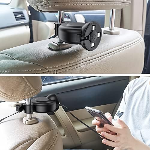Transform Your Travel Experience with the OHLPRO 3-in-1 Retractable Backseat Charger – Fast Charging Dock for All Smartphones Including i Phone & Samsung | Ultimate Solution for Ride-Share Drivers and Passengers | Organized, Hassle-Free Charging for Uber, Lyft, and Daily Commutes | Enhance Comfort and Connectivity on the Go