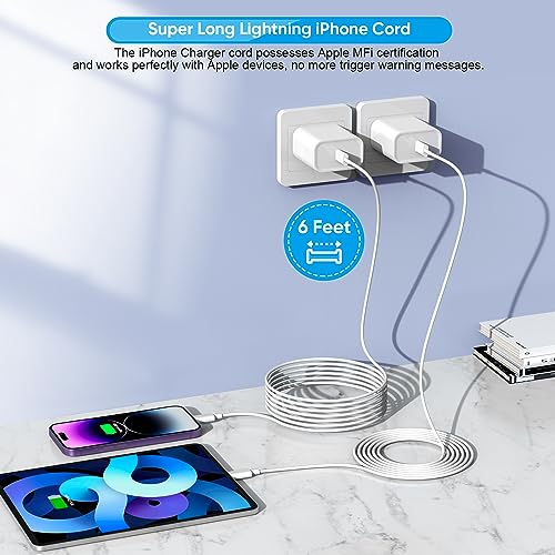 Rapid Charge i Phone Power Duo: 20 W PD USB-C Wall Adapter & 10 FT Lightning Cable Pair for i Phone 14/13/12/11/XS/XR/X/SE2022 – Ultimate Charging Flexibility and Speed for All Apple Devices