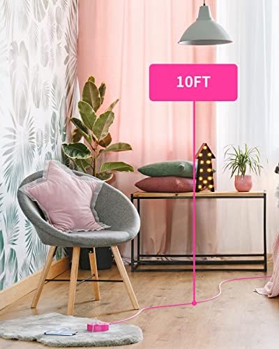 Stylish 25 ft Rose Pink Extension Cord by NTONPOWER – Flat Plug Power Strip with 3 AC Outlets & 2 USB Ports, Versatile Wall Mount Charging Station for Home, Dorm, or Office – ETL Certified for Enhanced Safety and Performance