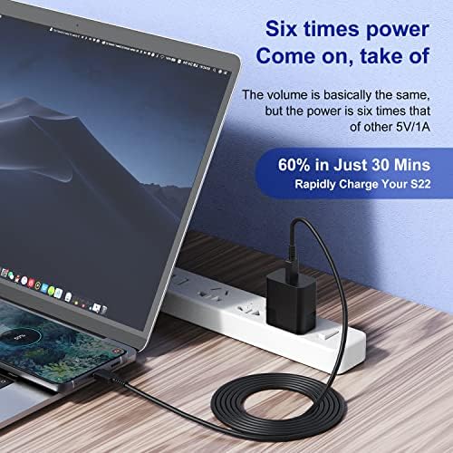 Ultimate 45 W Dual Fast Charger Set with 10 ft Type C Cable – High-Speed USB-C Wall Adapter for Samsung Galaxy S25/S24+/S23 Ultra/S23+/S22/S21/Note 20 – Enhanced Efficiency & Flexibility for All Android Devices