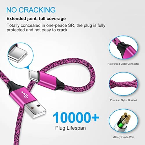 Rapid 18 W Quick Charge 3.0 Wall Charger for LG Devices – Ultra-Fast USB C Charging Solution with Two 6 FT Cables for Stylo, V, G Series, and Velvet – Compact, Safe, and Perfect for On-the-Go Power Needs