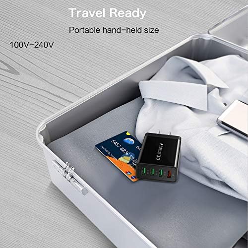 Elevate Your Charging Experience with Boxeroo Fast Charge 3.0 USB C Wall Charger – 4-Port Charging Adapter for Effortless Power on Galaxy and i Phone Devices – Compact, Reliable, and Compatible with Multiple Smartphones for Rapid Device Charging – Perfect for Home, Office, and Travel
