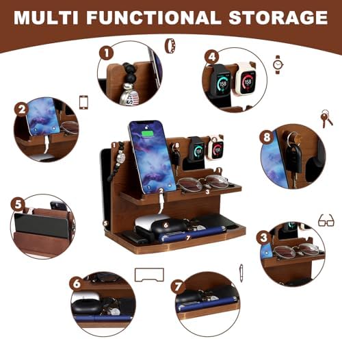Premium 3-in-1 Wooden Charging Stand for i Phone 16/15/14/13/12 & Apple Watch – Ultimate Nightstand Organizer for Men – Ideal Gift for Dad, Husband, Boyfriend, or Son – Enhanced Speed & Compatibility with Air Pods – Perfect for Father’s Day, Anniversaries & Holidays – Stylish & Functional i Phone Charger Station for All Apple Devices – A Must-Have Tech Accessory for the Modern Man – Elevate Your Gifting with This Unique Natural Wood Design – Effortlessly Charge Your i Phone, Apple Watch, and Air Pods in One Sleek Station – Standby Mode Convenience Meets Aesthetic Appeal – Perfect for Home or Office Use – Impress Your Loved Ones with a Thoughtful and Practical Gift that Combines Style and Utility – The Go-To Choice for Apple Enthusiasts Seeking Quality & Performance in Charging Solutions.