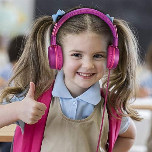 Vibrant Adjustable Purple M1 Kids Headphones – Lightweight Foldable On-Ear Stereo Headset with Tangle-Free 3.5 mm Jack for Engaging Audio Adventures – Perfect for Music, Movies, and Learning Activities – Durable Design for Young Listeners
