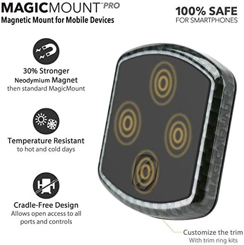 Scosche Magic Mount Pro Suction Cup Phone Holder – 2-Pack Magnetic Car Dashboard & Windshield Mount for i Phone, Galaxy & Android Smartphones – Enhanced Stability, 360-Degree Rotation & Sleek Black/Silver Design for Optimal Accessibility & Safety