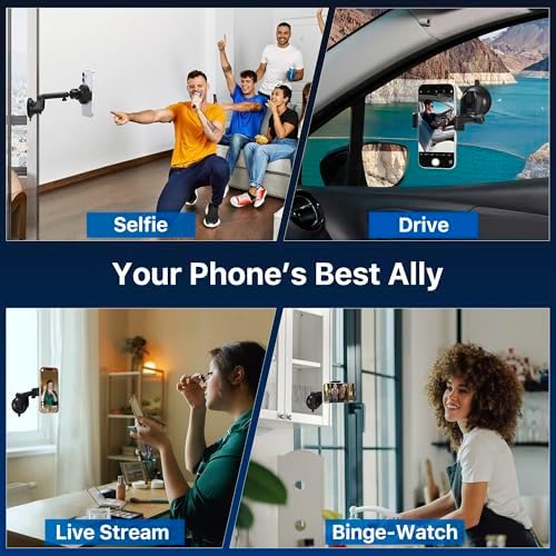 Wireless Car Charger, 15W Fast Charging Magsafe Car Phone Mount Charger for iPhone 16/15/14/13/12/11/10/9/8 & Samsung Galaxy, Auto-Clamping Car Phone Holder Compatible for Car & Home Use,Black – Enhanced Compatibility and Speed