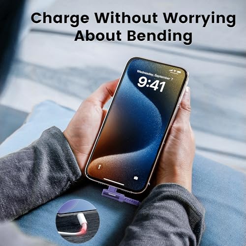 10 ft USB C to USB C Charger Cable (2-Pack) – 60 W Fast Charging Type C Cord with Right Angle Connector for i Phone 16, 15 Pro Max/Plus, Mac Book Air, Samsung S23 Ultra/S22, Note 20 – Superior Durability & Enhanced Ergonomics for Optimal Device Performance