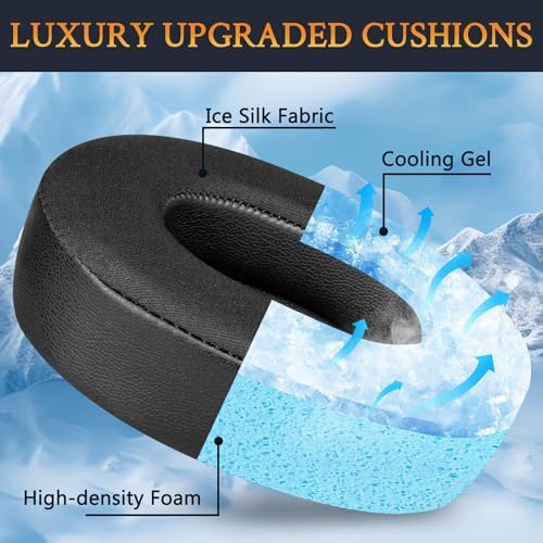 SOULWIT Cooling Gel Earpads for JBL Tune 700 Series – Premium High-Density Foam Replacement Cushions – Ultimate Comfort, Sound Isolation & Breathability – Stylish Black Gold Finish – Perfectly Fits JBL 710 BT, 720 BT, 750 BTNC, 760 NC, 770 NC – Transform Your Listening Experience with Durable, Easy-to-Install Accessories
