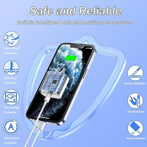 Rapid Charge Duo: Apple MFi Certified 2-Pack USB-C Wall Charger with 10 FT Type C to Lightning Cable – Fast Charging Solution for i Phone 14, 13, 12, 11, XR, X, 8, and i Pad – Ultimate Compatibility and Enhanced Speed for Your Devices