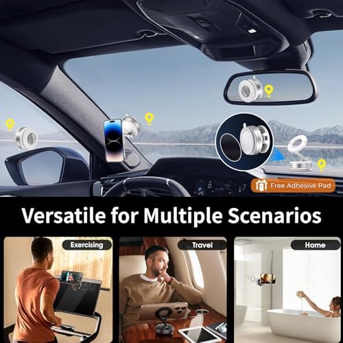 2026 Premium 360° Magnetic Phone Mount – Ultra-Strong Suction Cup Holder for i Phone & Android – Sleek Mag Safe-Compatible Design for Secure Hands-Free Navigation in Vehicles & Gyms – Elevate Your Mobile Experience with Unmatched Stability and Versatility