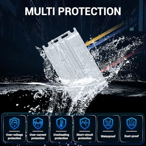 DROK High-Efficiency DC Voltage Converter – Adjustable 9-36 V to 12 V Step Up/Down Regulator, 3 A 36 W Power Supply for Solar Panels and RVs – Optimal Energy Management for Versatile Applications