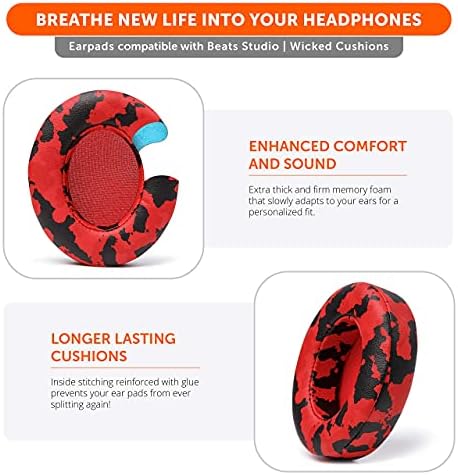 Upgrade Your Audio Experience with WC Wicked Cushions Replacement Ear Pads for Beats Studio 2 & 3 – Retro 90’s White | Luxurious PU Leather & Enhanced Foam for Optimal Sound Isolation | Perfectly Fits B0501 & B0500 Models | Not Compatible with Beats Solo | Enhanced Adhesive for Maximum Durability and Longevity