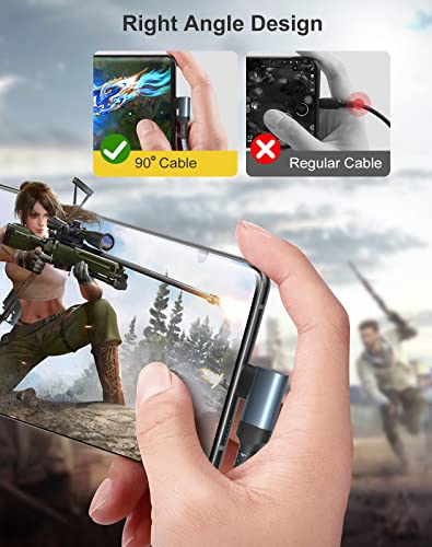 Premium 2-Pack USB C Charger Cable – 6 FT Right Angle Design for 100 W PD Fast Charging & 10 Gbps Data Transfer – Compatible with i Phone 15 Series, i Pad Pro, Mac Book & Samsung Galaxy S23/S22 – Durable Nylon Braided for Optimal Performance and Convenience