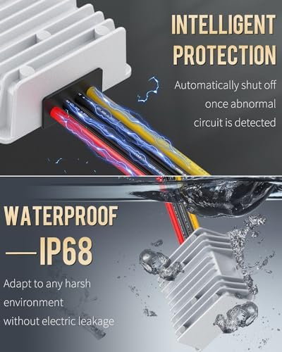 Vibit 20 V to 12 V High-Efficiency DC Power Adapter | Versatile 180 W Buck Converter for RC Vehicles, Golf Carts, and DIY Projects | Built-in Switch for Optimal Energy Management and Universal Device Compatibility