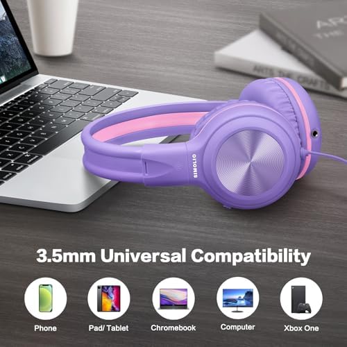 SIMOLIO 2-Pack Foldable Wired Headphones with Volume Limiter – Lightweight & Comfortable 3.5 mm Audio Solution for Kids and Adults – Perfect for Travel, Home, Office, Music, Gaming, and Calls – Exceptional Sound Quality and Durability