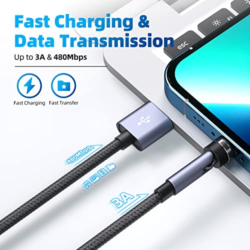 Revolutionize Your Charging Experience with the 540 Rotation Magnetic Charging Cable – 3 A Fast Charge 3-in-1 USB Cable (10 FT, 3-Pack) for i Phone, Micro USB & Type C Devices – Unmatched Flexibility and Durability for On-the-Go Power Solutions