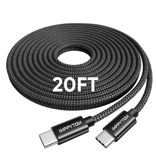 40Ft USB C to USB C Cable 60W, Nylon Braided Extra Long Type C to Type C Charger Cord (No Data Transfer) for USBC Phone/Tablet/Pixel/Switch and Other USB-C Devices – Enhanced Compatibility and Speed