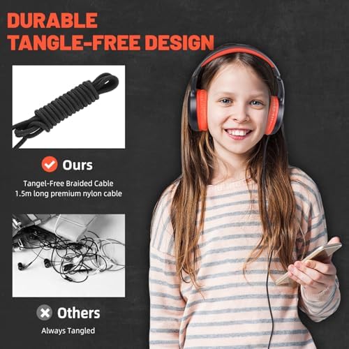 U2 Kids’ Lightweight Wired Headphones in Stylish Pink – Comfortable On-Ear Design Perfect for School, Travel, and Home | Durable, Easy-to-Use Headphones Compatible with i Pads, Tablets, and Laptops | Ideal for Young Girls and Students Seeking Engaging Audio Experience