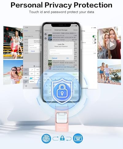 256 GB i Phone Photo Stick – High-Speed USB Flash Drive for Effortless Data Transfer & External Storage for i Phone/i Pad/PC (Sleek Blue Design) – Expand Your Memory with Style and Reliability