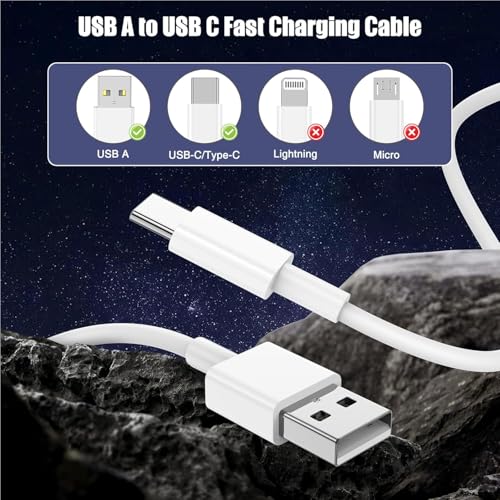 6 FT USB A to USB C Carplay Charging Cable – 3-Pack for i Phone 15/16, i Pad Pro/Air/Mini, Samsung Galaxy S25/S24/S23, and Mac Book – Fast Charging & High-Speed Data Transfer for Enhanced Compatibility on the Go