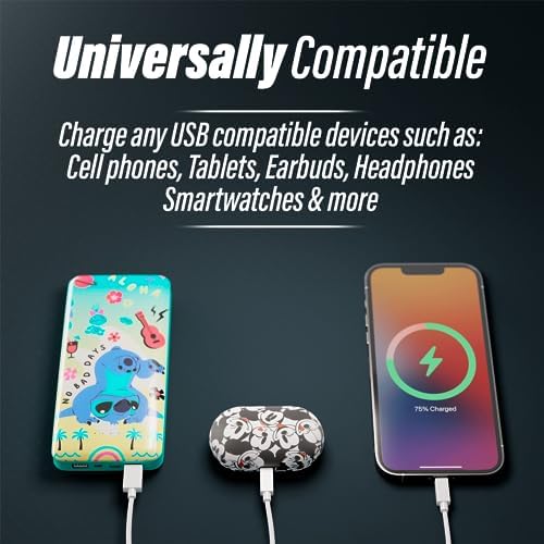 Disney Lilo and Stitch 10,000 m Ah Portable Power Bank – Universally Compatible Phone Charger with USB Port – Ideal for Stitch Fans, Teens, and Adults – Fun and Functional Gift for On-the-Go Charging Needs