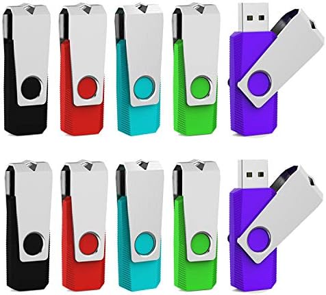 Colorful 5-Pack 64 GB USB Flash Drives by Aiibe – Versatile Data Storage Solution with Enhanced Speed and Compatibility – Stylish and Portable Thumb Drives in Black, Red, Cyan, Green, and Purple for Easy File Organization and Backup