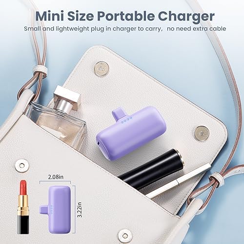 Ultra-Compact 5200 m Ah USB C Power Bank – Fast Charging Mini Portable Charger for i Phone 16/16 Plus/15/15 Plus/15 Pro Max, Galaxy S25/S24, i Pad, and Android Devices – Essential Power Solution for On-the-Go Charging