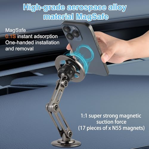 Experience the Ultimate Driving Convenience with UTEBIT Mag Safe Car Mount – 360° Rotating Magnetic Phone Holder for i Phone 15/14/13/12 Pro Max Plus & Universal Compatibility – Secure, Hands-Free Access for Safer Navigation and Calls