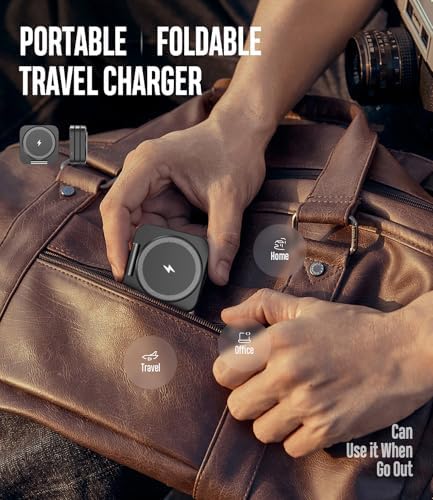 Ultimate 3-in-1 Foldable Wireless Charging Station for Samsung Devices – Magnetic Charger Stand for Galaxy S24, S23 Ultra, S22, S21, Galaxy Watch 6/5/5 Pro/4/3 & Galaxy Buds 2 Pro (Black) – Fast, Efficient Charging & Travel-Friendly Design