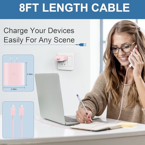 Rapid Charge 45 W USB Type C Power Adapter with 6.6 FT Cable for Samsung Galaxy – Ultimate Fast Charging Solution for S25/S25 Ultra/S24/S23/S22/Note Series – Enhanced Compatibility and Robust Build for Daily Demands