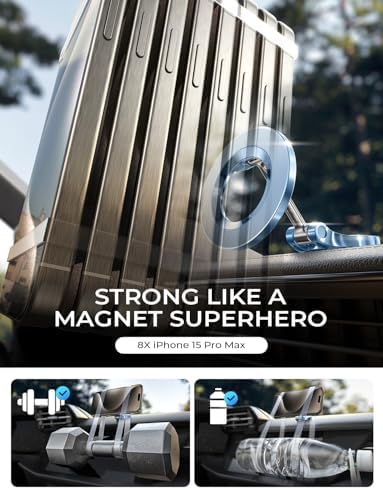 LISEN Ultra Magnetic Mag Safe Car Dashboard Mount for i Phone 16 Pro Max – Glacier Blue | 360-Degree Rotating Phone Holder for Secure Hands-Free Navigation | Premium Accessory for i Phone Users & Tech Lovers | Enhanced Stability for Safe Driving | Stylish and Functional Gift Idea