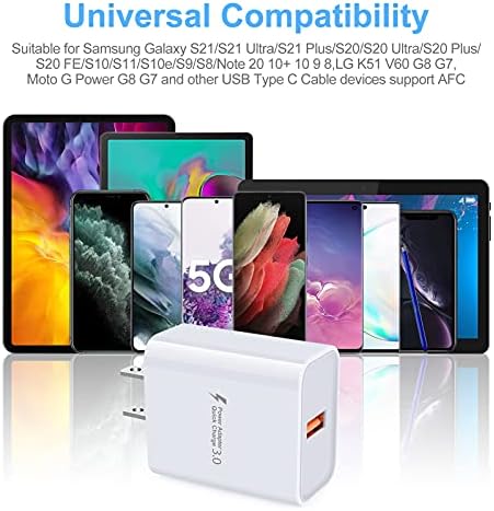 Rapid Charge USB Wall Charger – Quick Charge 3.0 Compact Power Block for i Phone & Samsung Galaxy – High-Speed Charging for Android Devices – Travel-Friendly Design with Safety Features – Universal Compatibility for LG, Moto & More