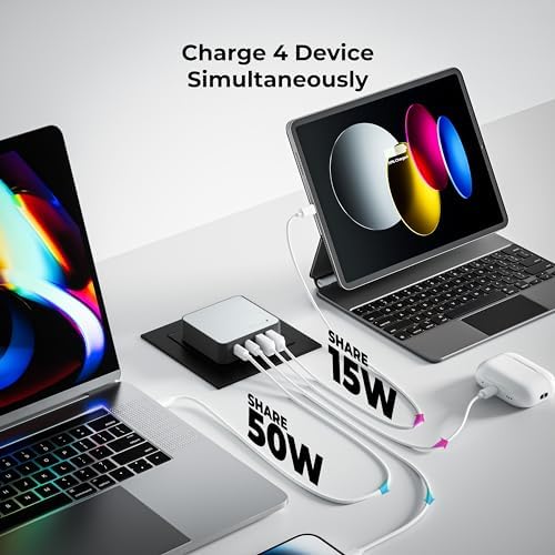 Nekmit 65 W Ga N Dual USB Fast Charging Wall Charger – Ultimate Travel Power Adapter for i Phone 15 Pro Max, i Pad Pro, Air Pods & Galaxy Devices – Compact, Lightweight Design with Advanced Safety Features for Efficient, Reliable Charging Solutions
