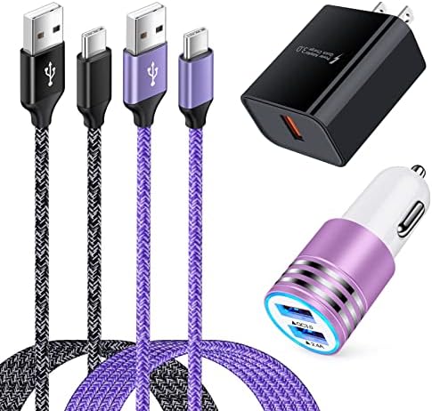 Ultra-Fast Android C Type USB C Car Charger for Samsung Galaxy S25 Ultra – 3.4 A Quick Charge Adapter with 3 FT Coiled Cable for Seamless Connectivity on the Go – Compact, Durable, and Perfect for Road Trips and Daily Commutes