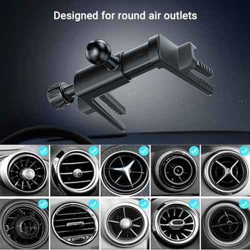 Magnetic Luxury Car Phone Holder for Round Vents – Effortless Mount Compatible with Mercedes-Benz & Mini Cooper – Mag Safe Technology for i Phone 12/13/14/15 Series – Stylish, Secure, and Easy Installation – Elevate Your Driving Experience with Unmatched Convenience and Safety