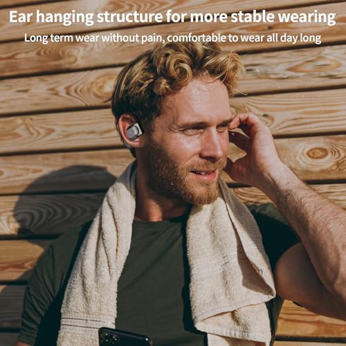 Innovative Open-Ear Bluetooth Sport Earbuds – 8-Hour Playtime for Active Lifestyles | Lightweight Ergonomic Wireless Headphones Ideal for Running, Gym, and Daily Use | Stay Aware with Secure Fit in Sleek Black Design