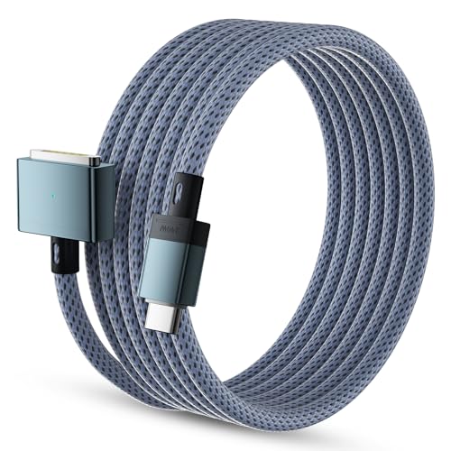 140 W USB-C Magnetic Charger Cable (2 M/6.6 ft) for M4 Mac Book Air & Pro – Fast Charging Solution with Enhanced Safety and Compatibility for Models 2021-2025, Blue – Durable Design for Home & Office Use