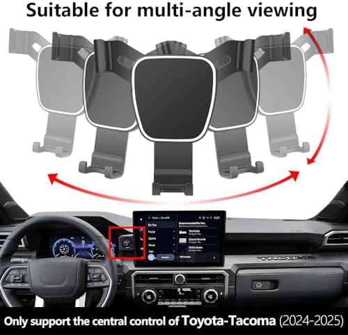 Secure Mobile Phone Mount for 2024-2025 Toyota Tacoma – Custom Fit for Limited, TRD Pro & Trailhunter Models | 14-Inch Screen Compatible Dash Holder | Effortless Installation & Enhanced Driving Safety | Sleek Design for Modern Interiors | Premium Quality Car Accessory