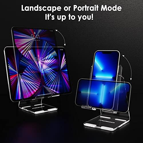 Transform Your Workspace with Mo Ko Adjustable Acrylic Tablet Stand – Universal Compatibility for i Phone 16, 15, 14, and 13 Series, Optimal Viewing Angles for Effortless Multitasking, Sleek and Minimalist Design for Home or Office Use, Premium Durability and Easy Maintenance