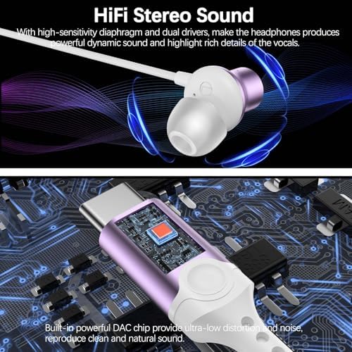 COOYA USB C Wired Earbuds – Premium Noise-Isolating In-Ear Headphones with Magnetic Comfort Design for Exceptional Sound Quality – Perfect Compatibility with i Phone 16 Pro Max, i Pad 10, Samsung S25 Ultra, and More – Ideal for Audiophiles Seeking Unmatched Audio Experience and Hands-Free Functionality