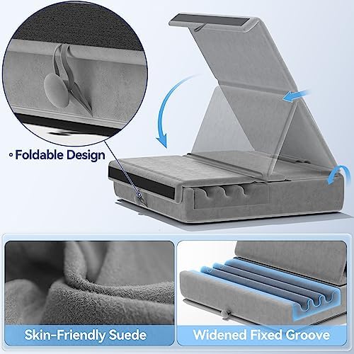 Revolutionize Your Tablet Experience with the KDD Foldable Pillow Holder – Ergonomic Lap & Bed Stand for i Pad Pro, Galaxy Tab, and E-Readers – Ultimate Comfort with Built-In Accessory Pocket & Stylus Mount – Lightweight, Durable Design for Effortless Portability and Posture Improvement
