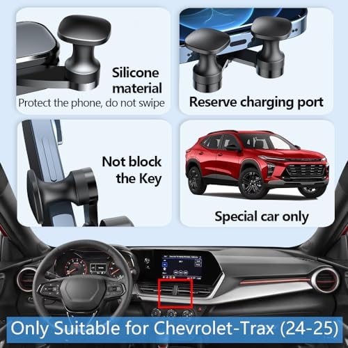 Elevate Your Driving Experience with the Chevy Trax 2024/2025 Car Phone Holder Mount – Premium Smartphone Bracket for Enhanced Safety and Convenience – Adjustable Viewing Angles, Durable Construction, Effortless Tool-Free Installation, Perfectly Fits All Mobile Devices for Seamless Navigation