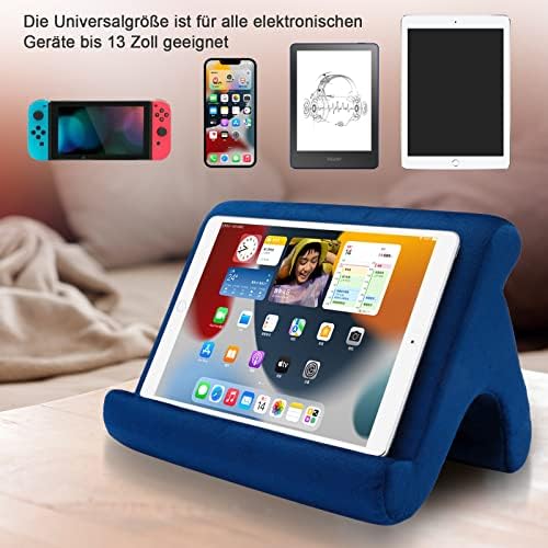 Ergonomic Adjustable Tablet Pillow Stand – Lightweight Multi-Device Holder for Ultimate Comfort on Bed & Sofa, Three Customizable Viewing Angles for i Pad Pro, Kindle, E-Readers, and Smartphones (Gray) – Perfect for Leisure and Hands-Free Use