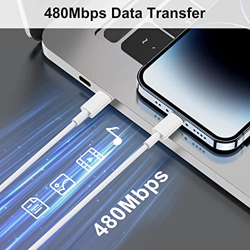 Dual Pack 10 ft USB C to Lightning Charger Cables – Apple MFi Certified for i Phone 14, 13, 12, 11 Pro/Max/Mini & SE – Fast Charging & Data Transfer with Durable Reinforced Design – Perfect for Home, Office & On-the-Go Use