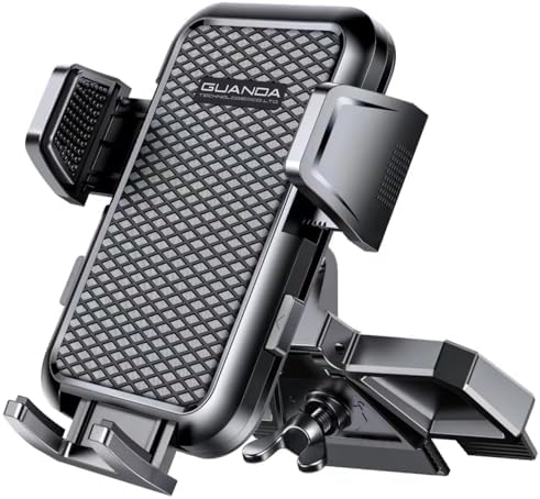Universal CD Slot Car Phone Mount by GUANDA TECHNOLOGIES – Premium Adjustable Anti-Slip Holder for i Phone & Android Devices with Versatile Air Vent Clip for Safe Navigation and Enhanced Accessibility