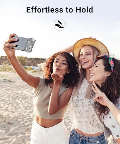 Chic Gray Bling Portable Power Bank – 6800 m Ah Fast Charger with Type-C Connector and Built-in Flashlight for i Phone 15 & Android Devices – Ultra-Compact Design for Stylish On-the-Go Charging and Emergency Preparedness