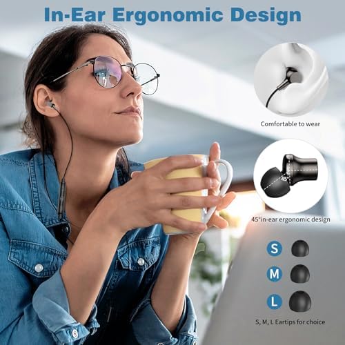 COOYA Premium USB C Wired Earbuds: Superior Noise-Canceling In-Ear Headphones with Magnetic Bass & Built-In Mic – Compatible with i Phone 16, Samsung Galaxy S25 Ultra, Google Pixel Devices – Exceptional Comfort for Music, Gaming, and Calls