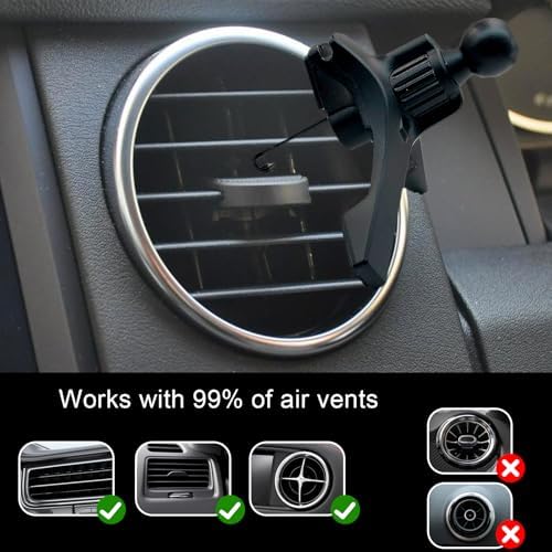 Magnetic Car Phone Holder for Magsafe: Luxury Vent Mount for i Phone 16/15/14/13 in Mercedes & BMW Mini Cooper – 360° Adjustable Design for Safe Hands-Free Navigation, Effortless Installation, and Elegance in Driving Experience